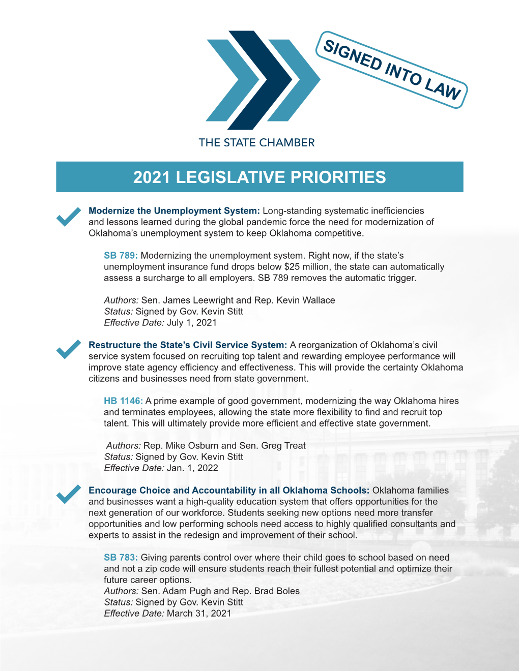 2021 Legislative Priorities