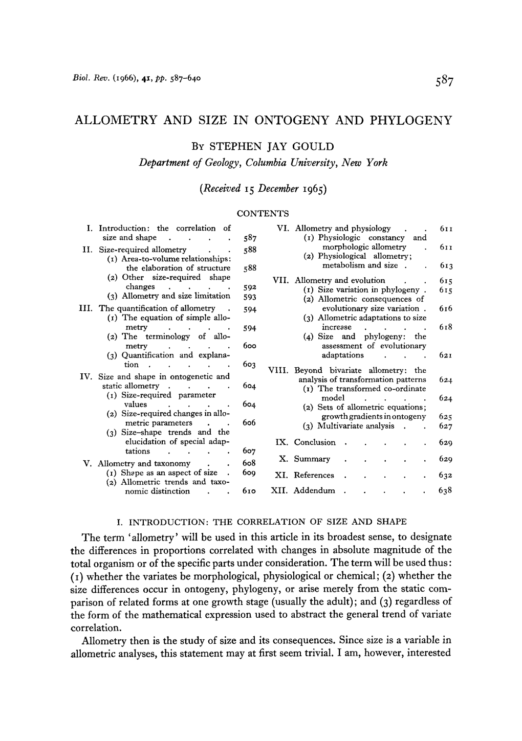 Allometry and Size in Ontogeny and Phylogeny