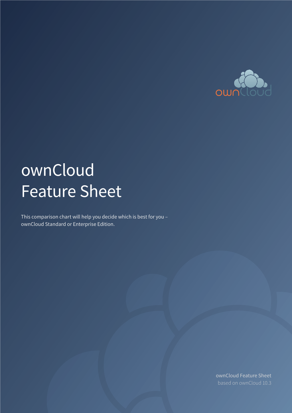 Owncloud Feature Sheet