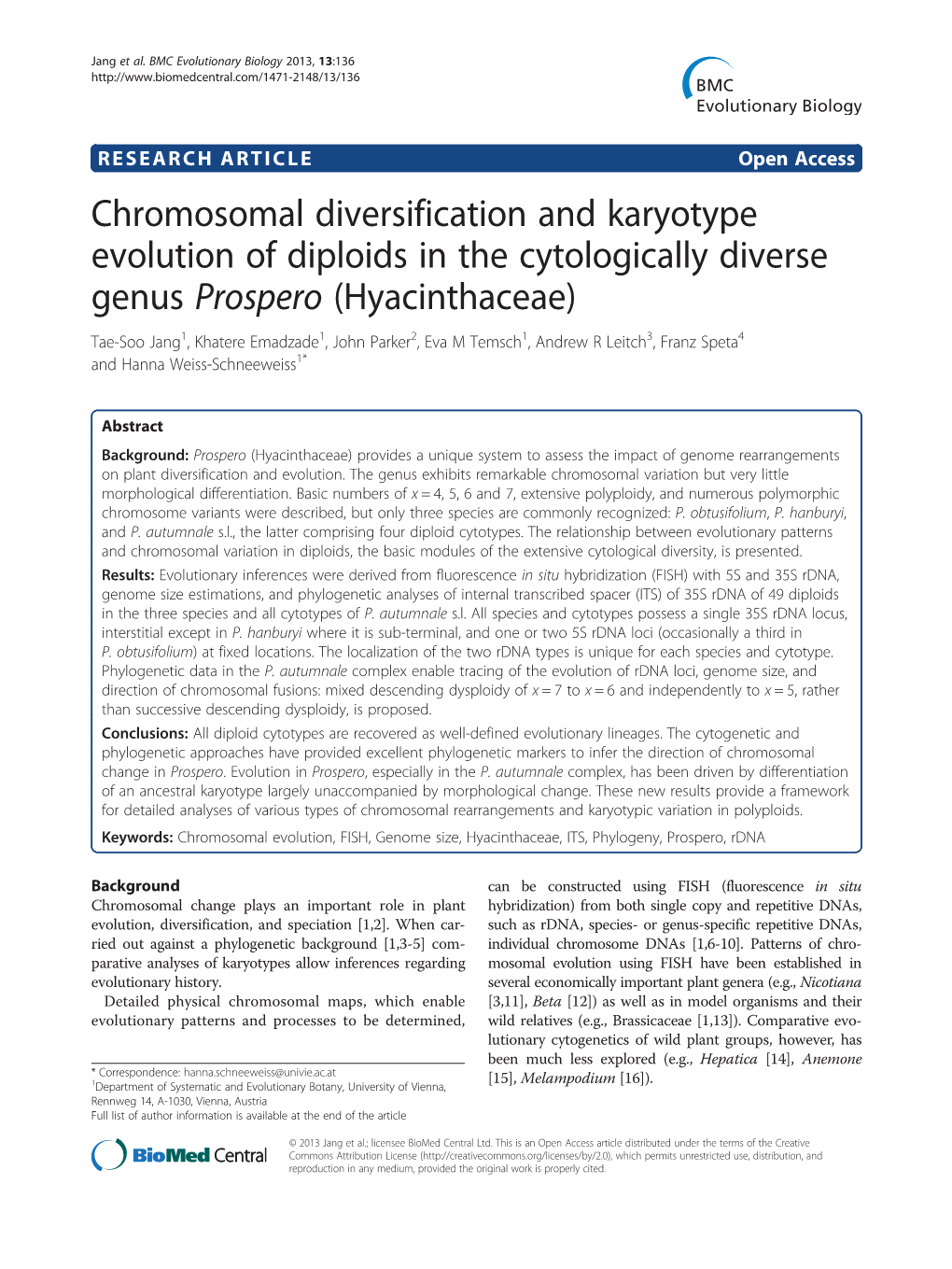 Chromosomal Diversification and Karyotype Evolution of Diploids In