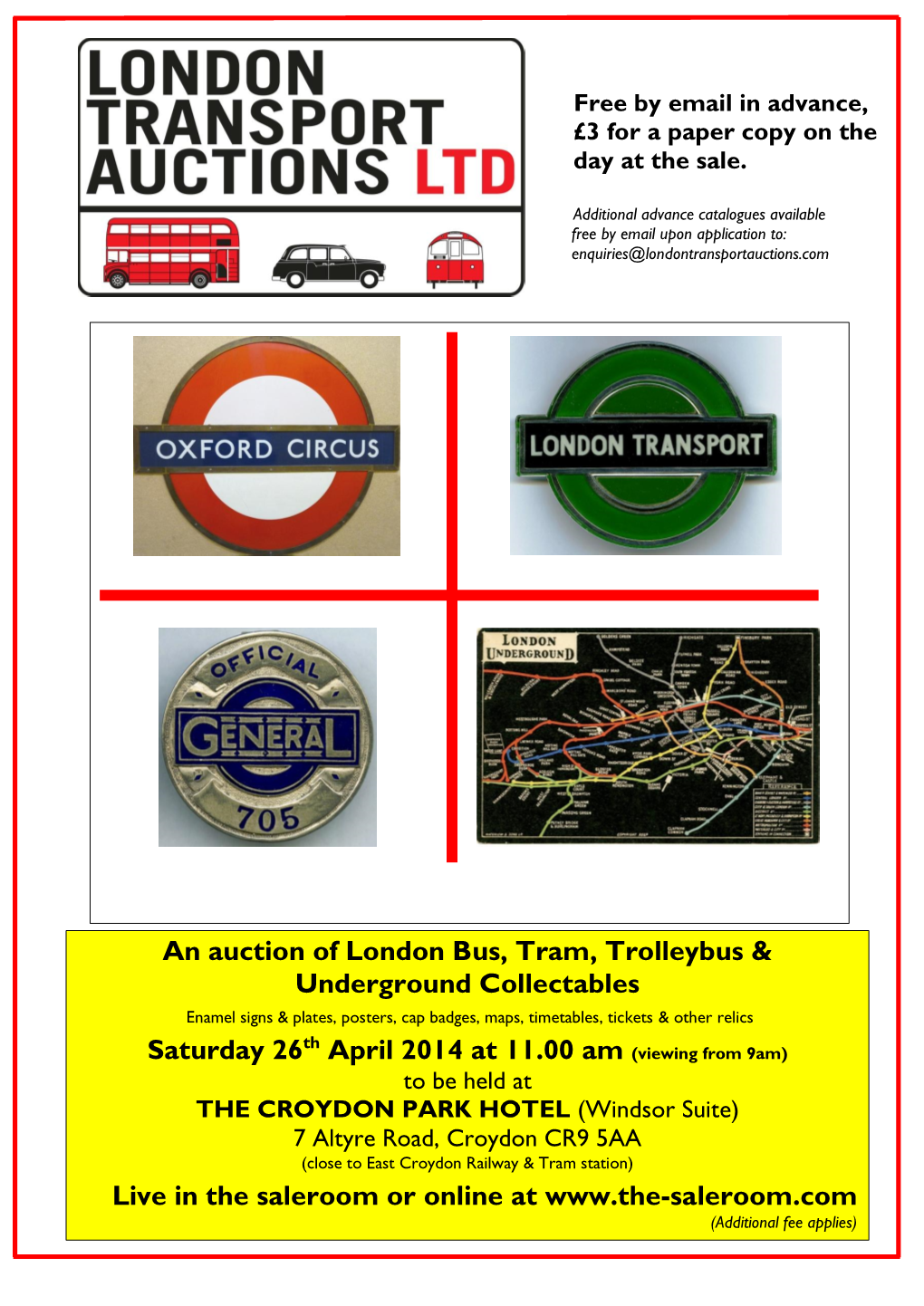 An Auction of London Bus, Tram, Trolleybus & Underground Collectables
