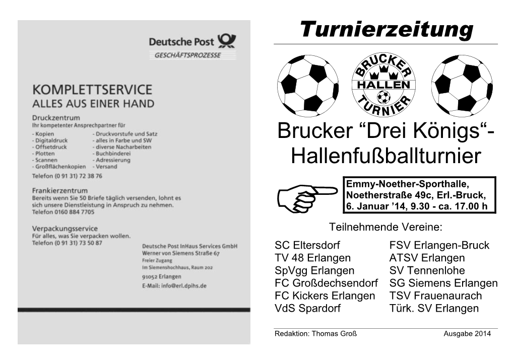 Turnierzeitung Für 6.1.2014