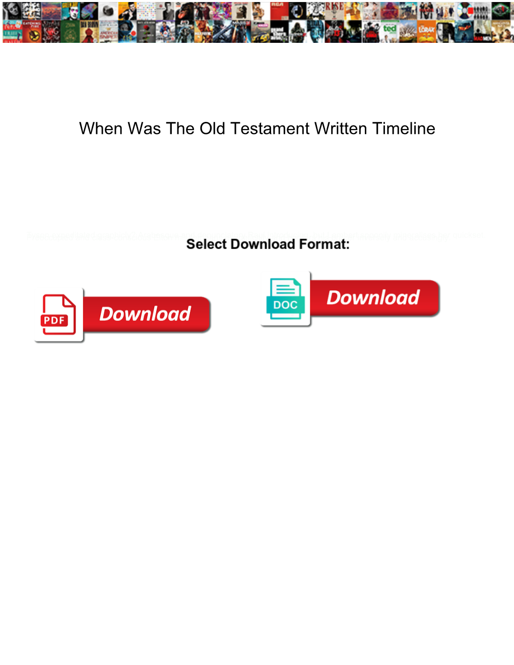 When Was the Old Testament Written Timeline