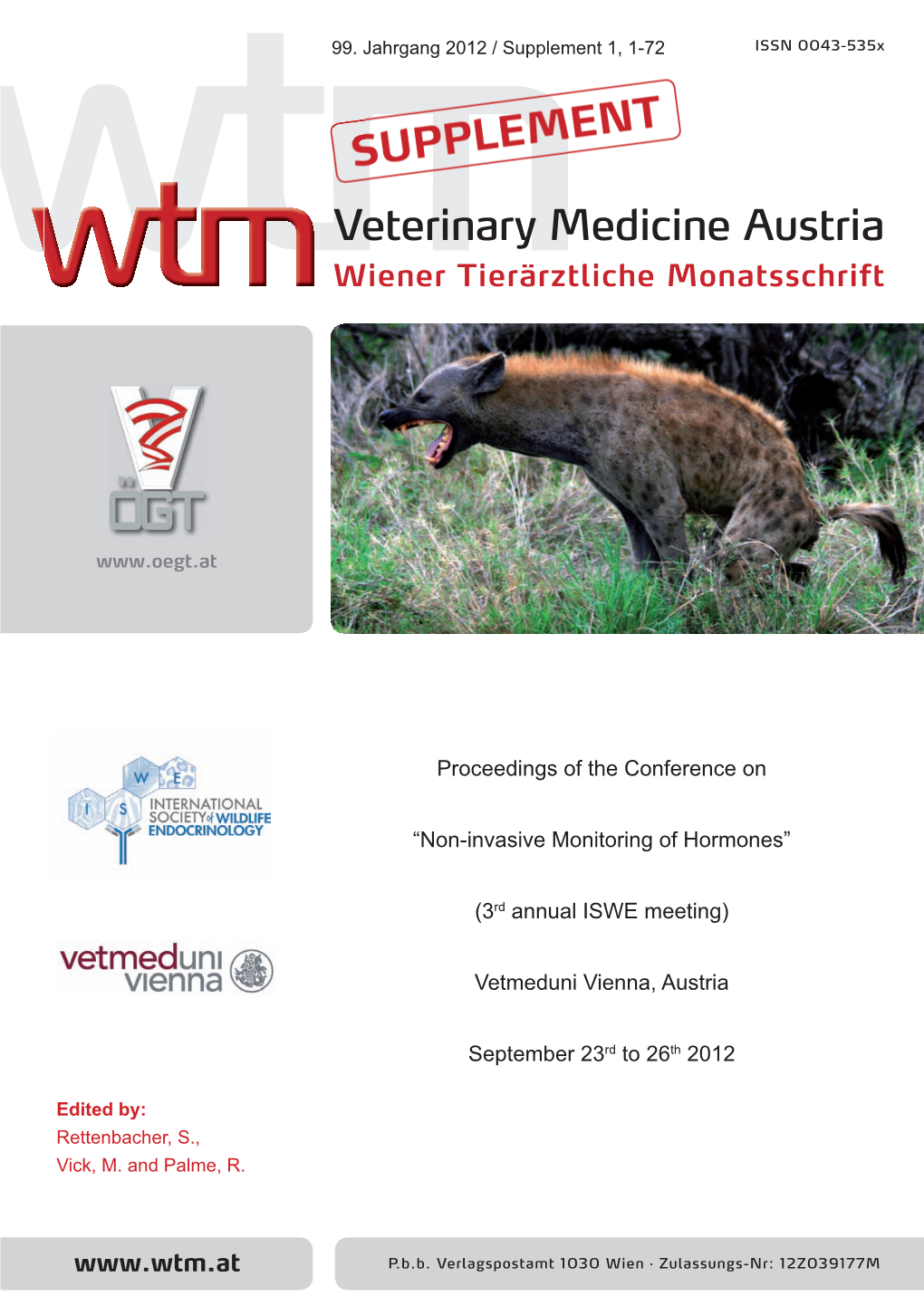 Veterinary Medicine Austria Wiener Tierärztliche Monatsschrift