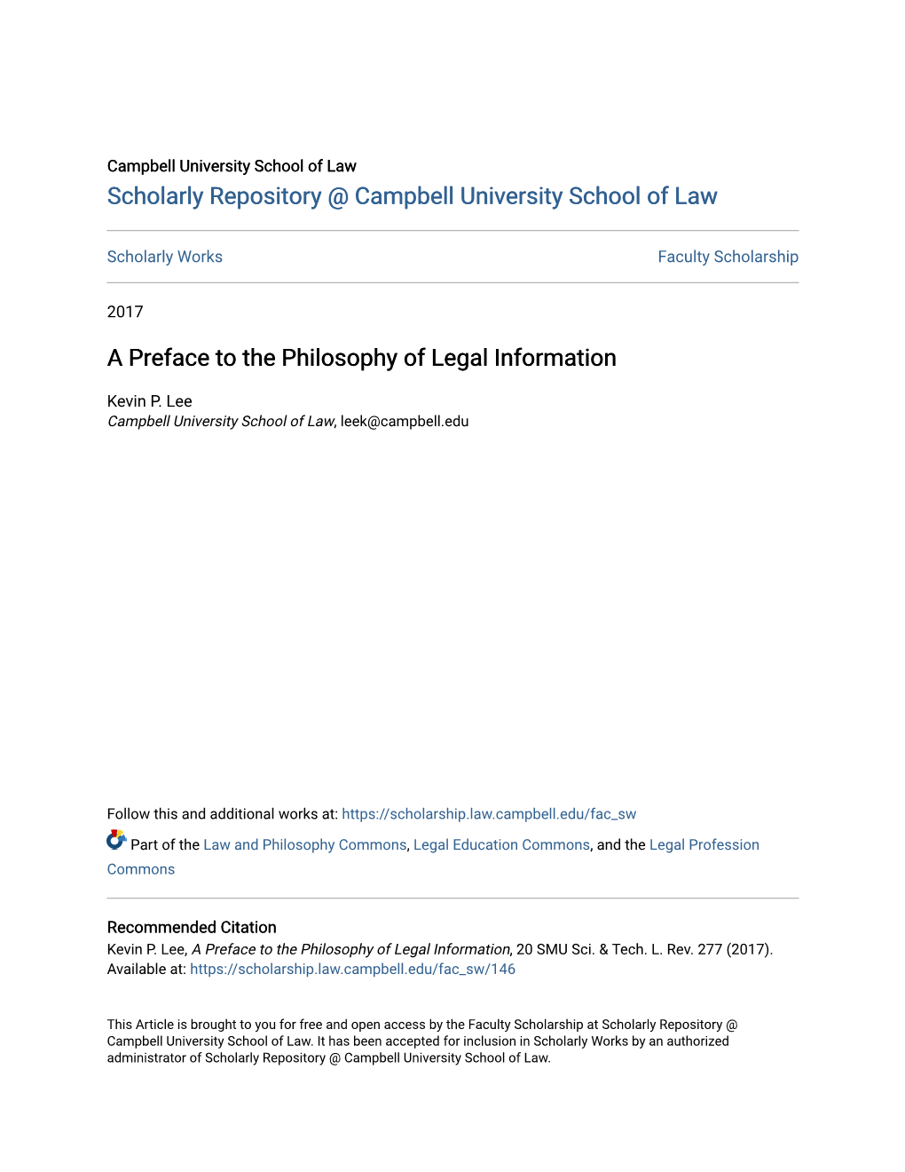 A Preface to the Philosophy of Legal Information