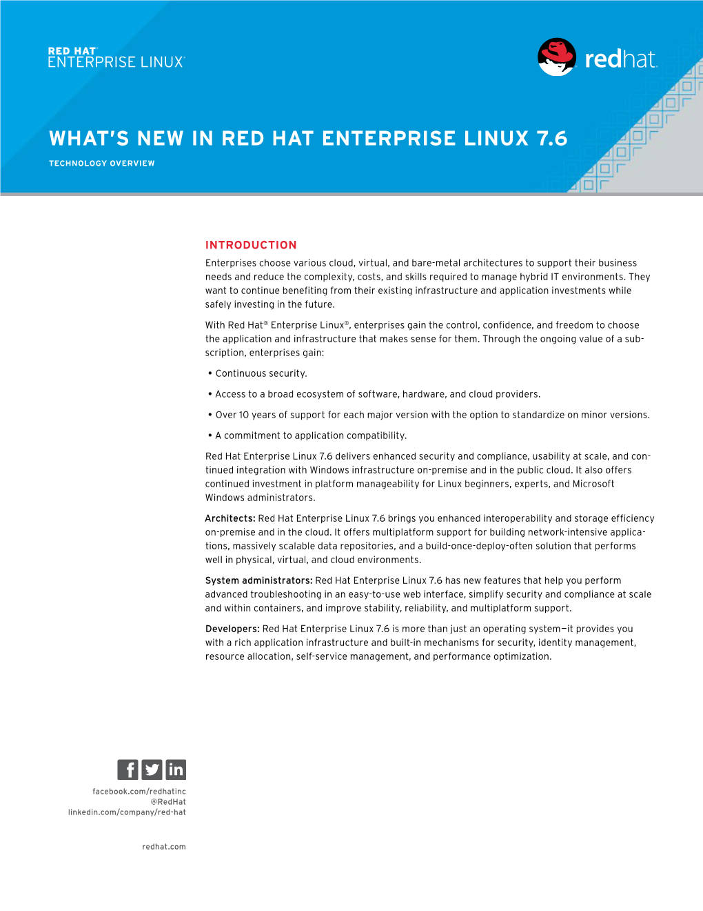 What's New in Red Hat Enterprise Linux