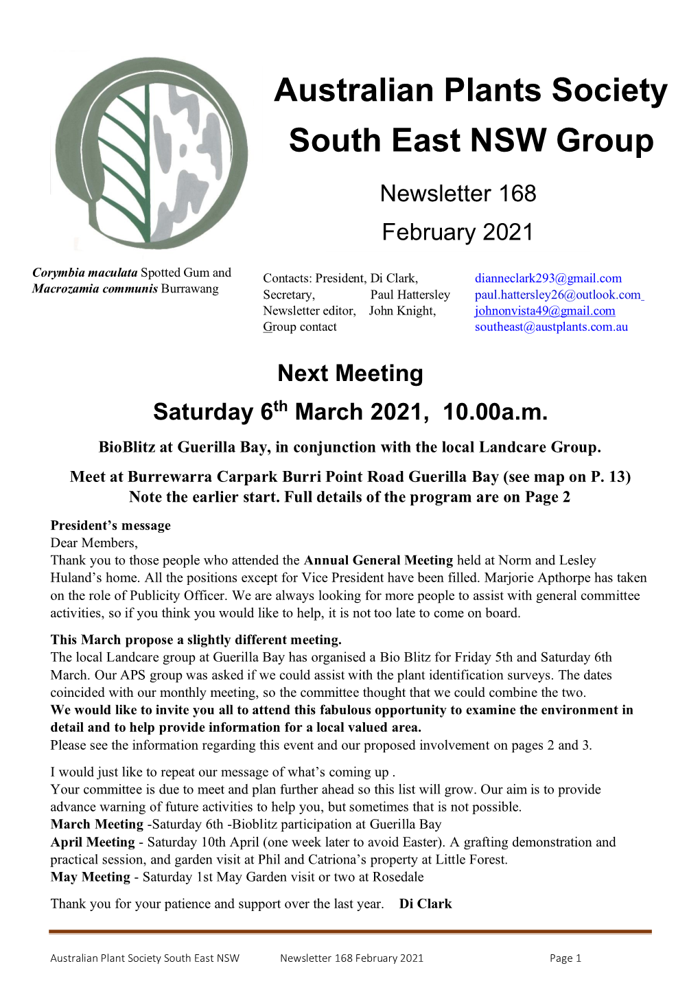 Australian Plants Society South East NSW Group