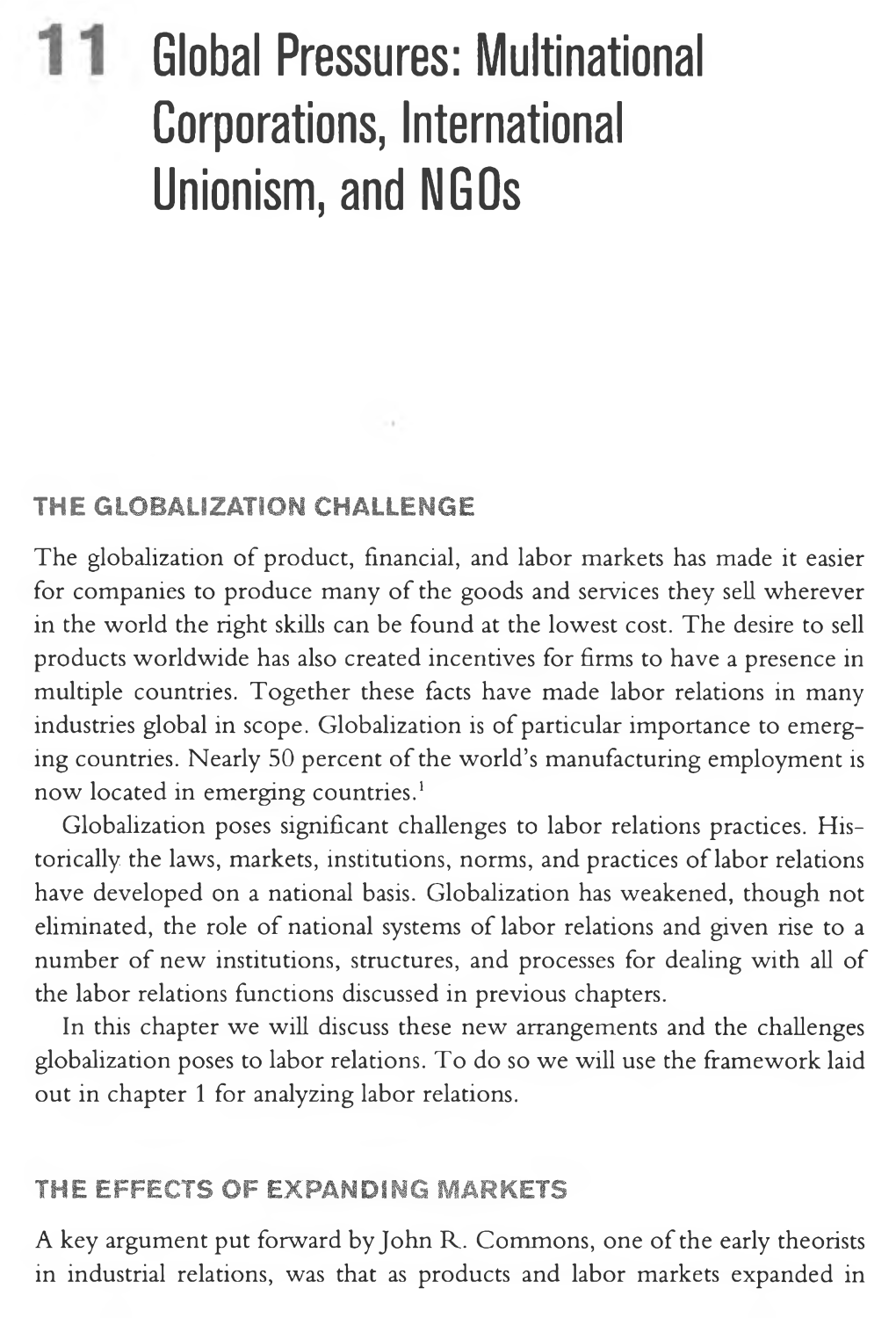 Global Pressures: Multinational Corporations, International Unionism, and Ngos