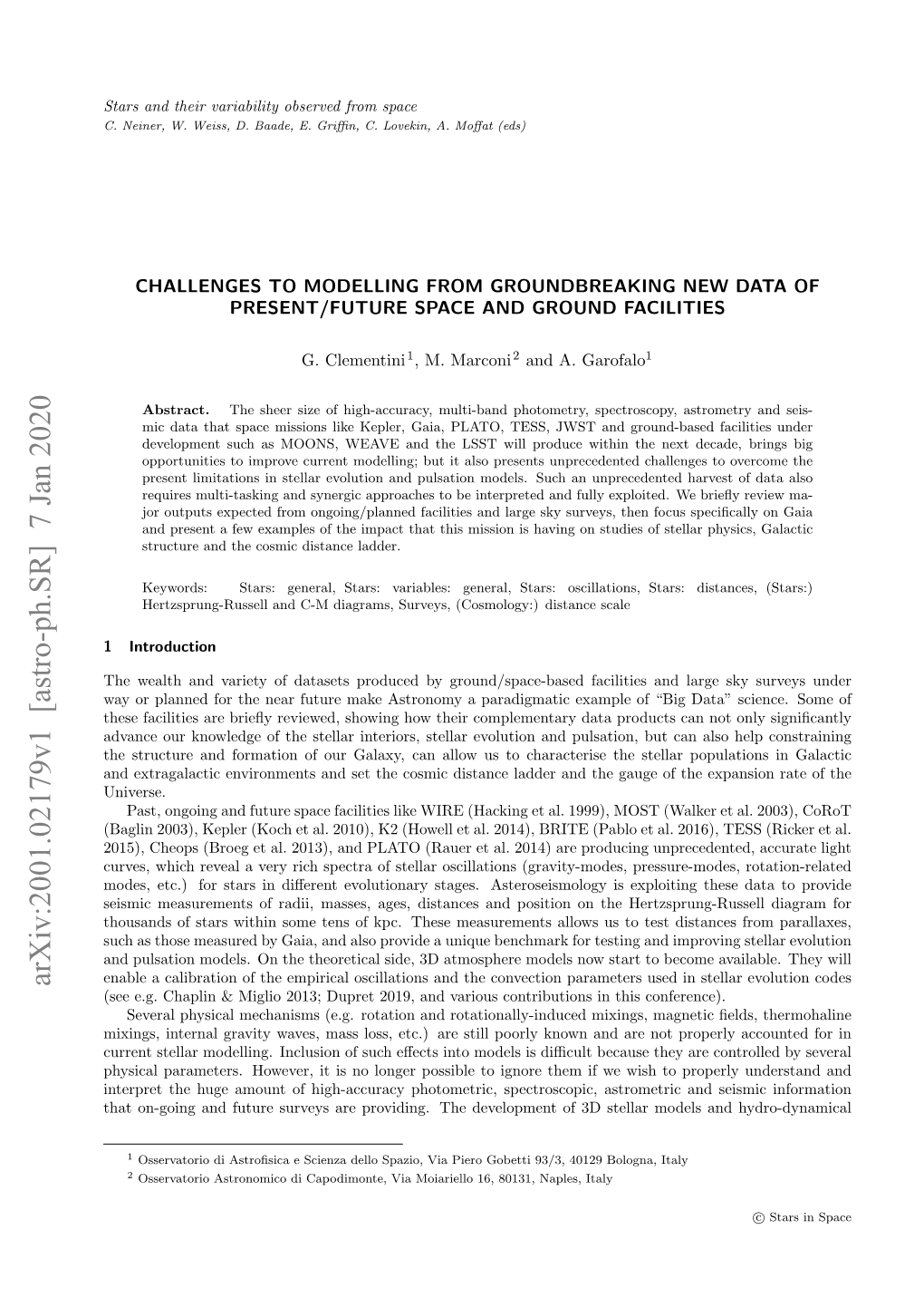 Arxiv:2001.02179V1 [Astro-Ph.SR] 7 Jan 2020 (See E.G