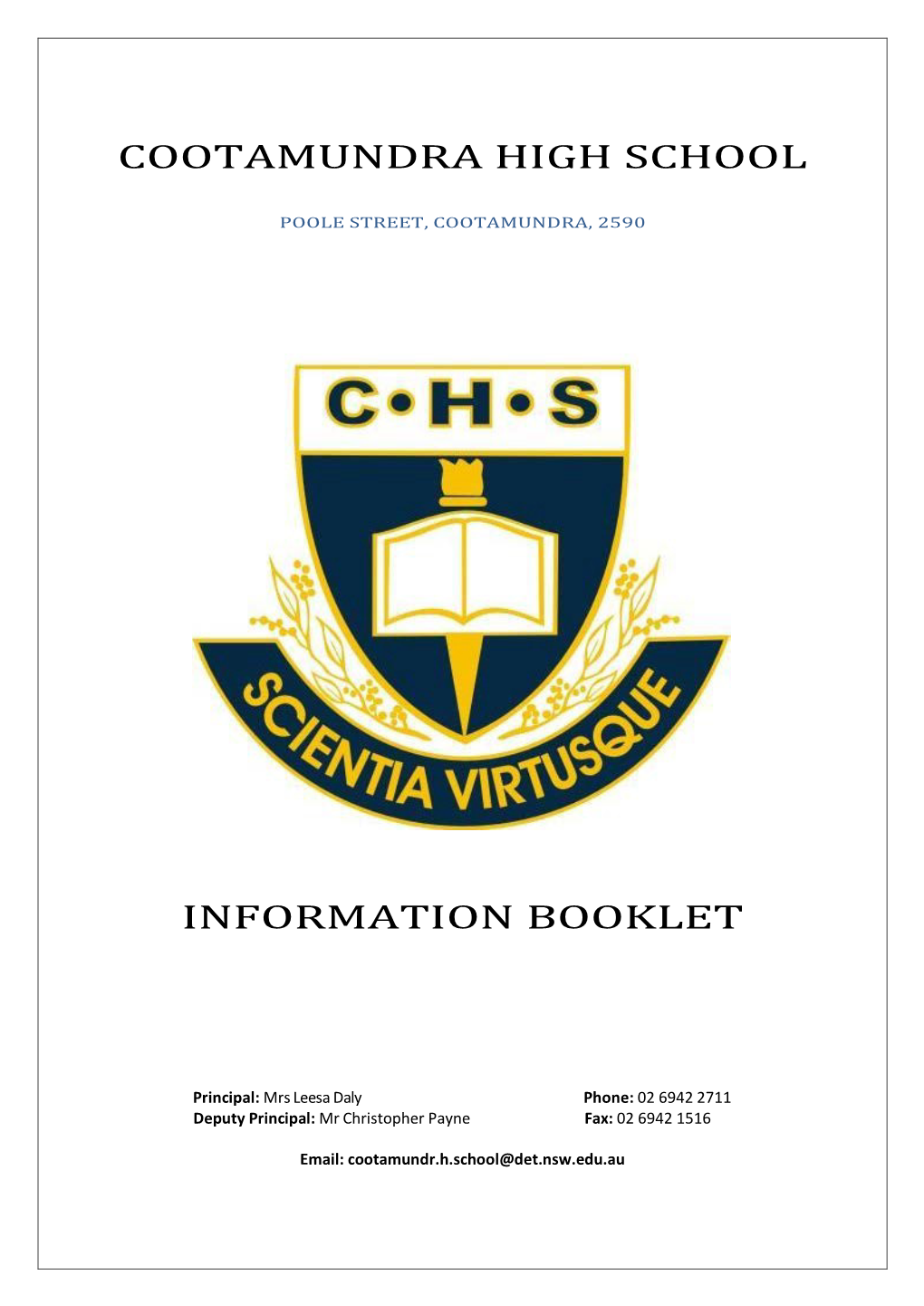 Cootamundra High School Information Booklet