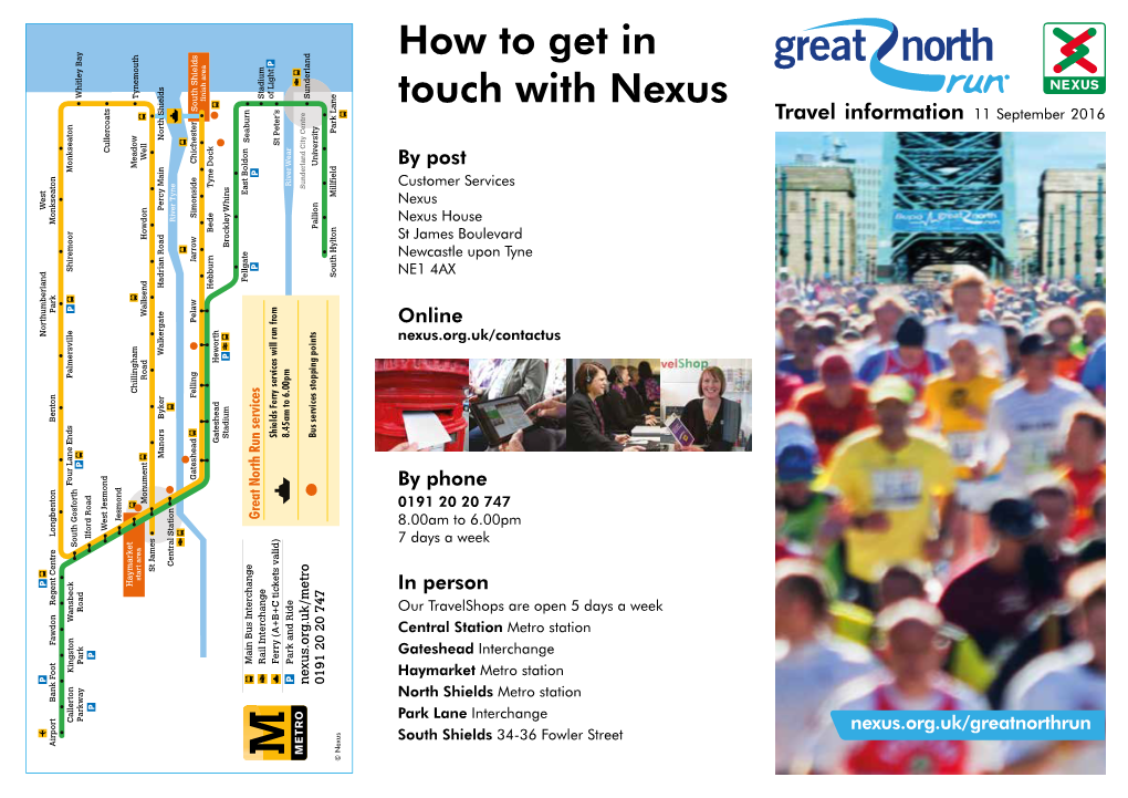 Great North Run Travel Info Leaflet