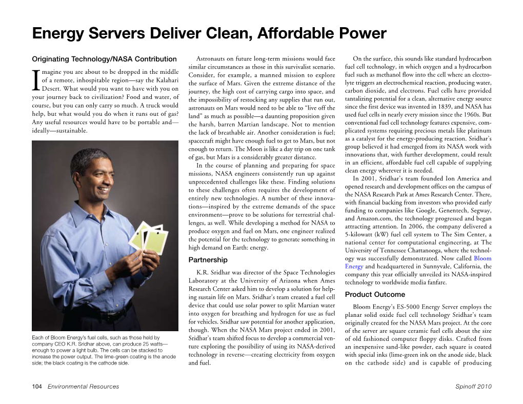 Energy Servers Deliver Clean, Affordable Power
