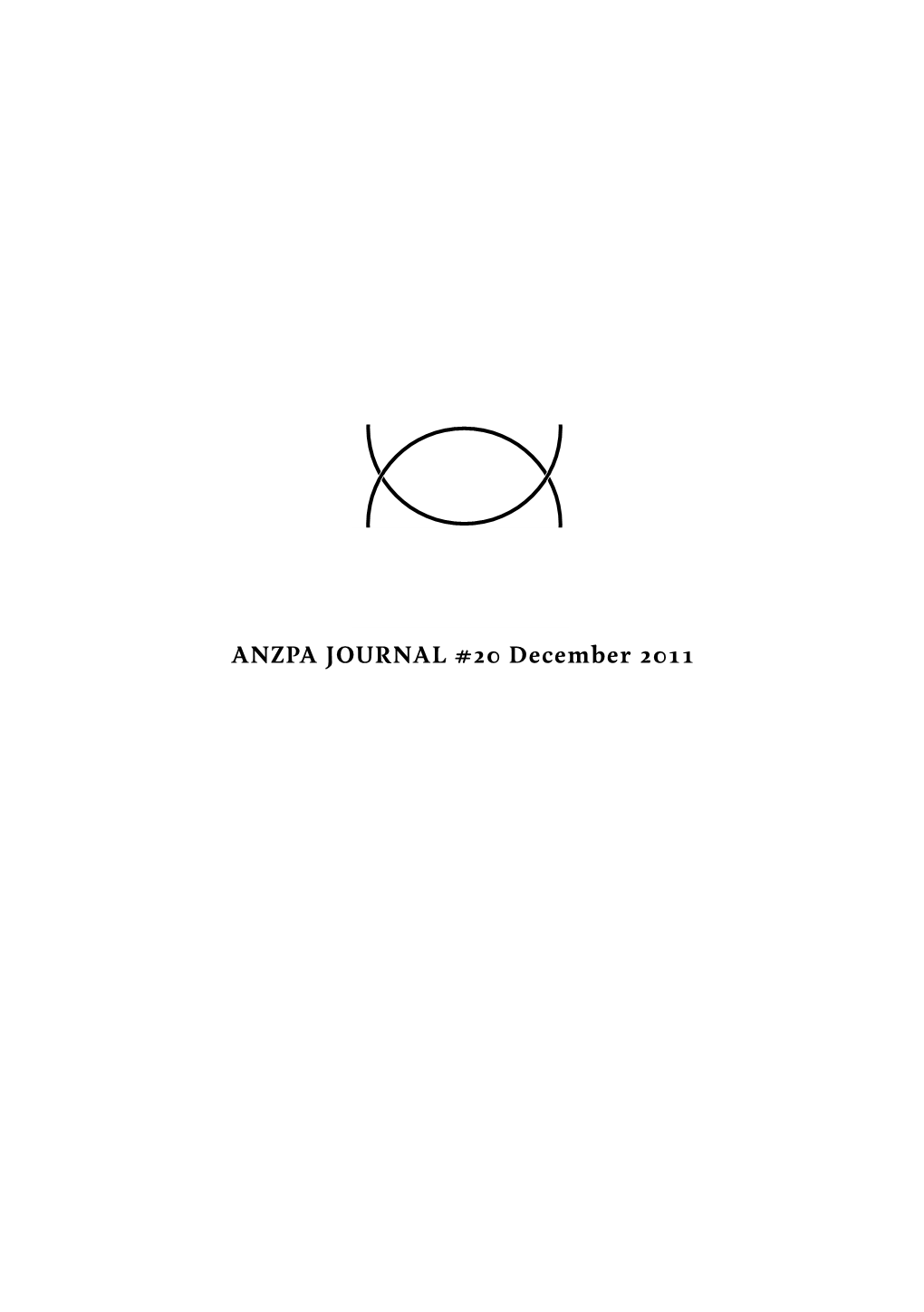 ANZPA JOURNAL #20 December 2011 ANZPA Journal #20 December 2011