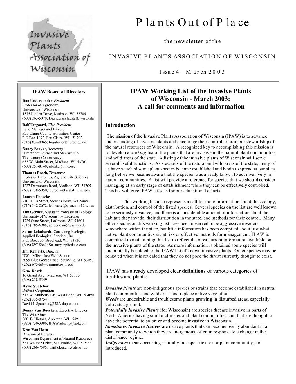 Issue 4—March 2003