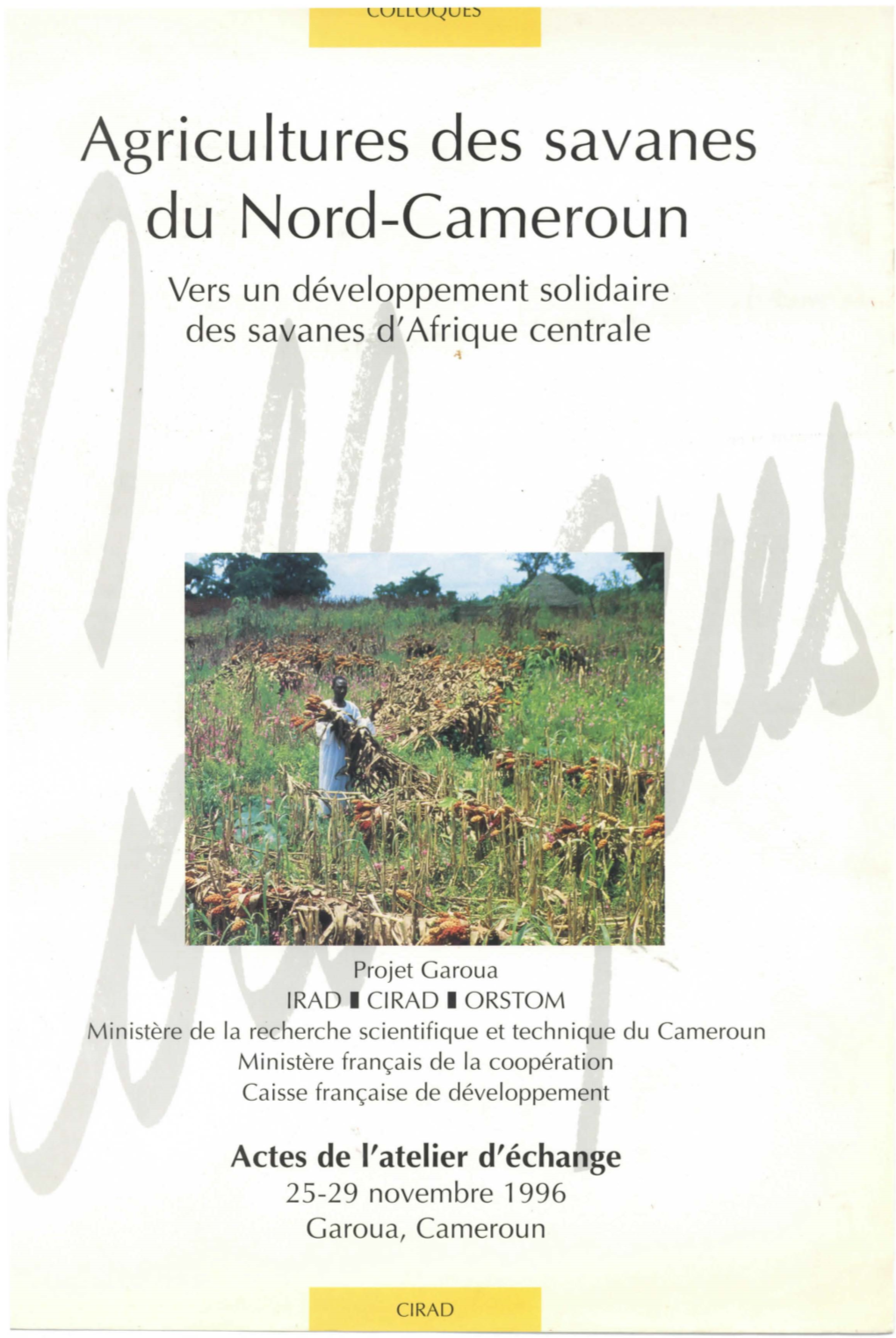 Agricultures Des Savanes .Du Nord-Cameroun Vers Un Développement Solidaire Des Savanes D'afrique Centrale