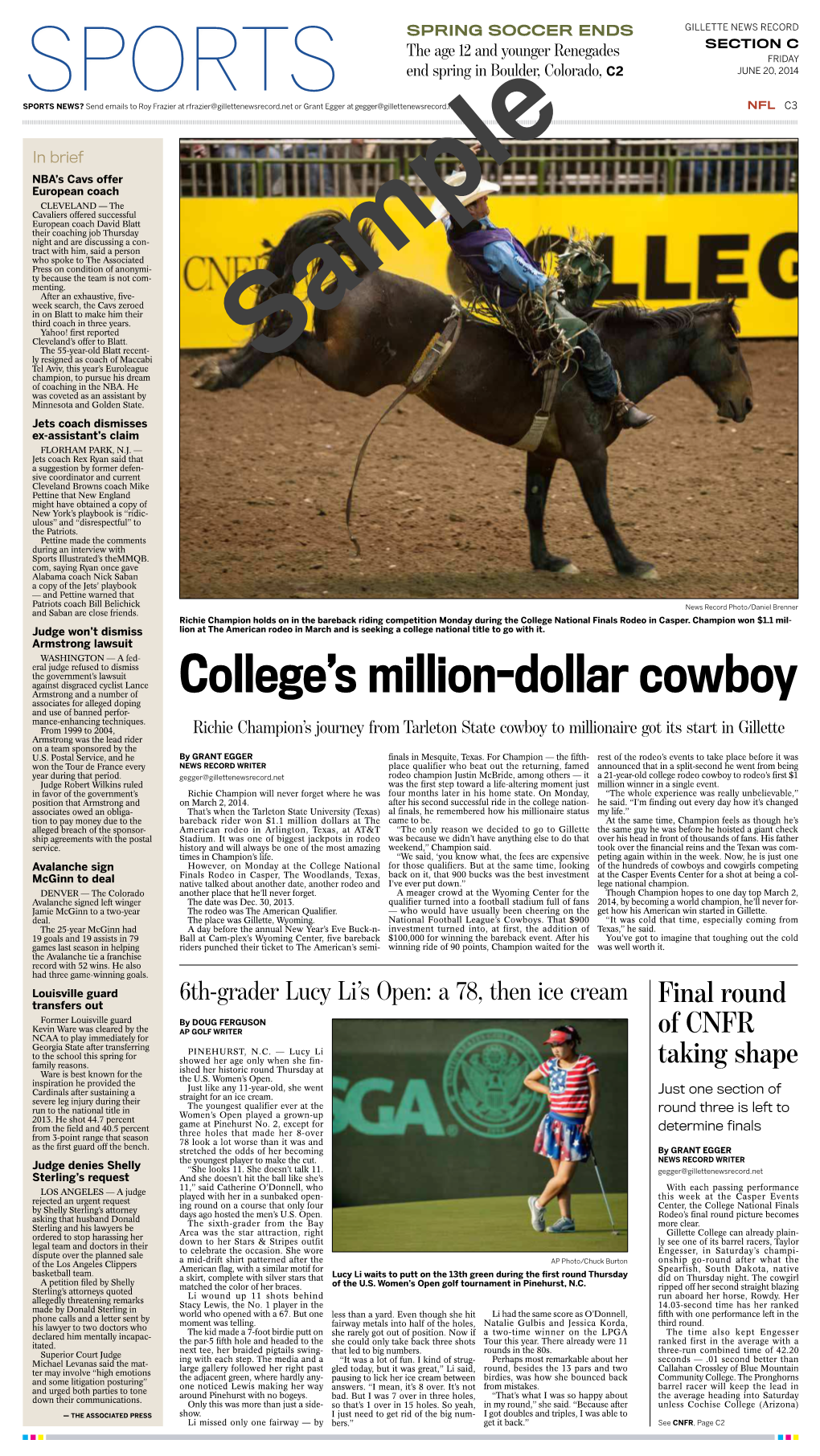 College's Million-Dollar Cowboy