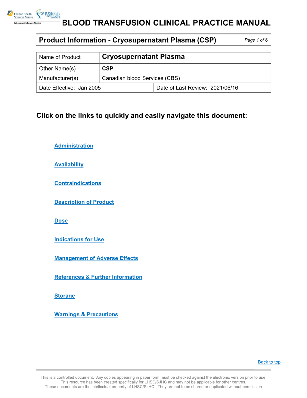 Blood Transfusion Clinical Practice Manual