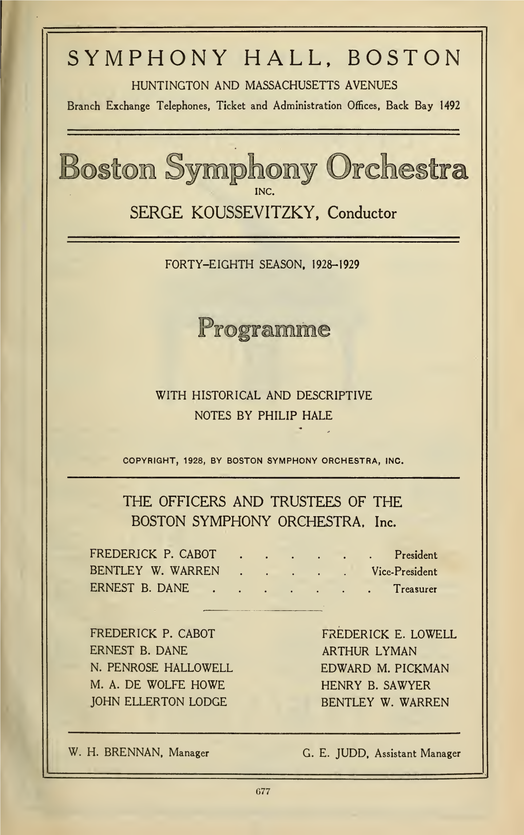 Boston Symphony Orchestra Concert Programs, Season 48,1928-1929