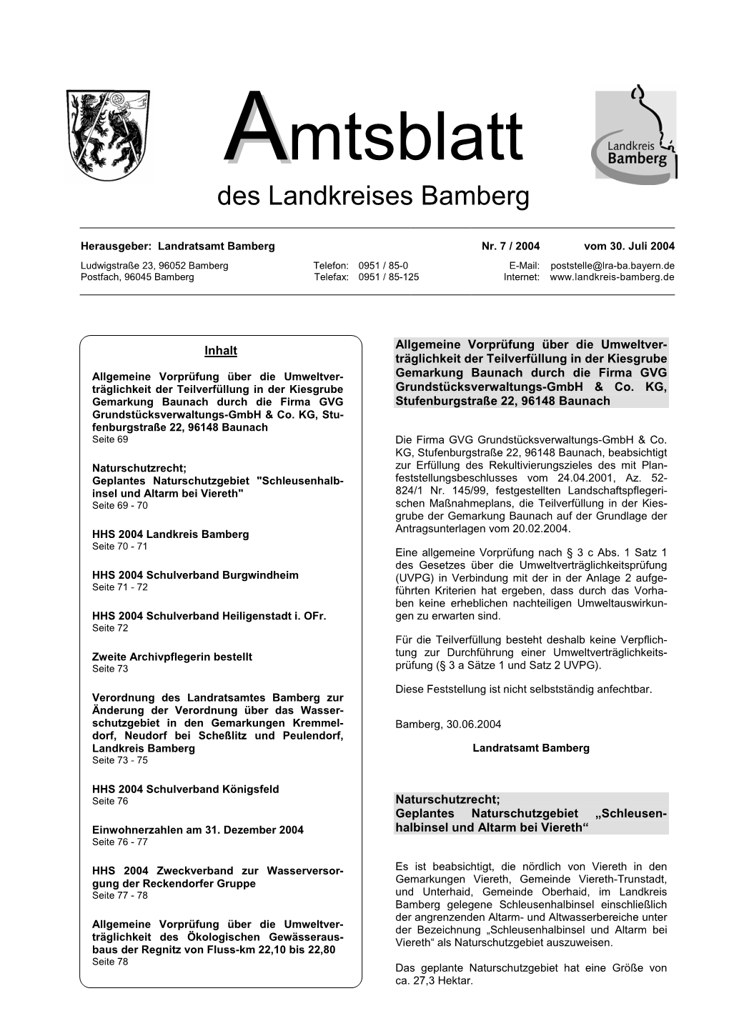 Mtsblatt Des Landkreises Bamberg