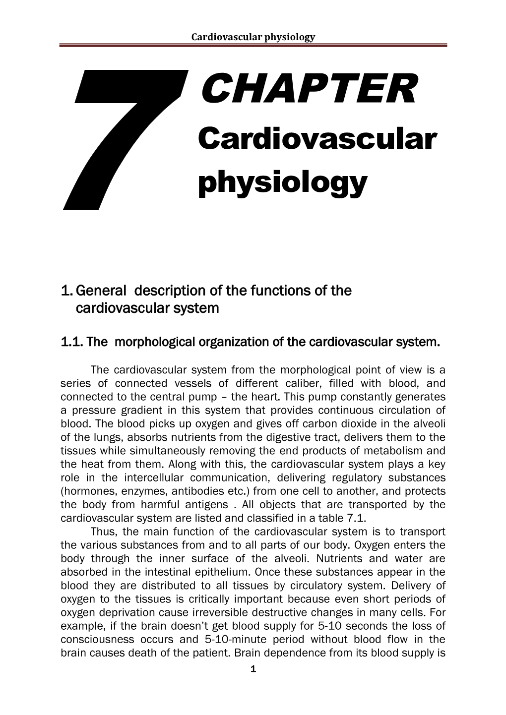 Cardiovascular Physiology CHAPTER Cardiovascular Physiology