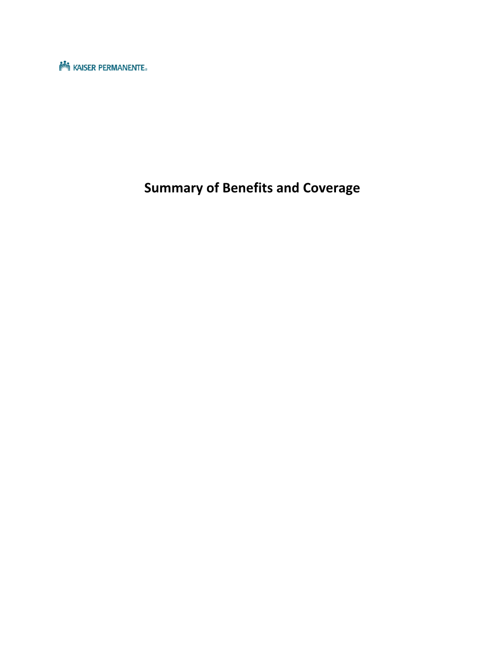 Summary of Benefits and Coverage