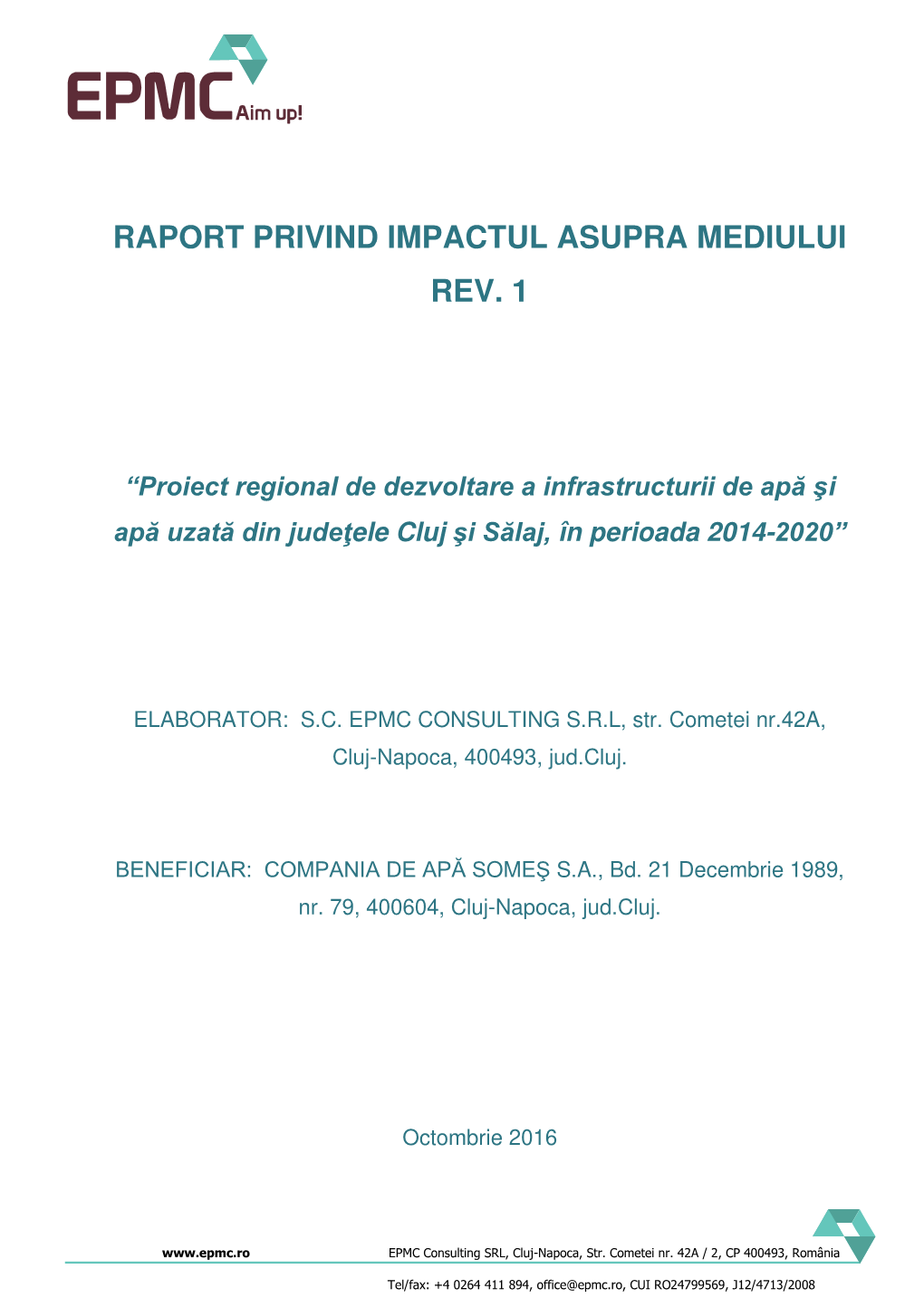 Raport Privind Impactul Asupra Mediului Rev. 1