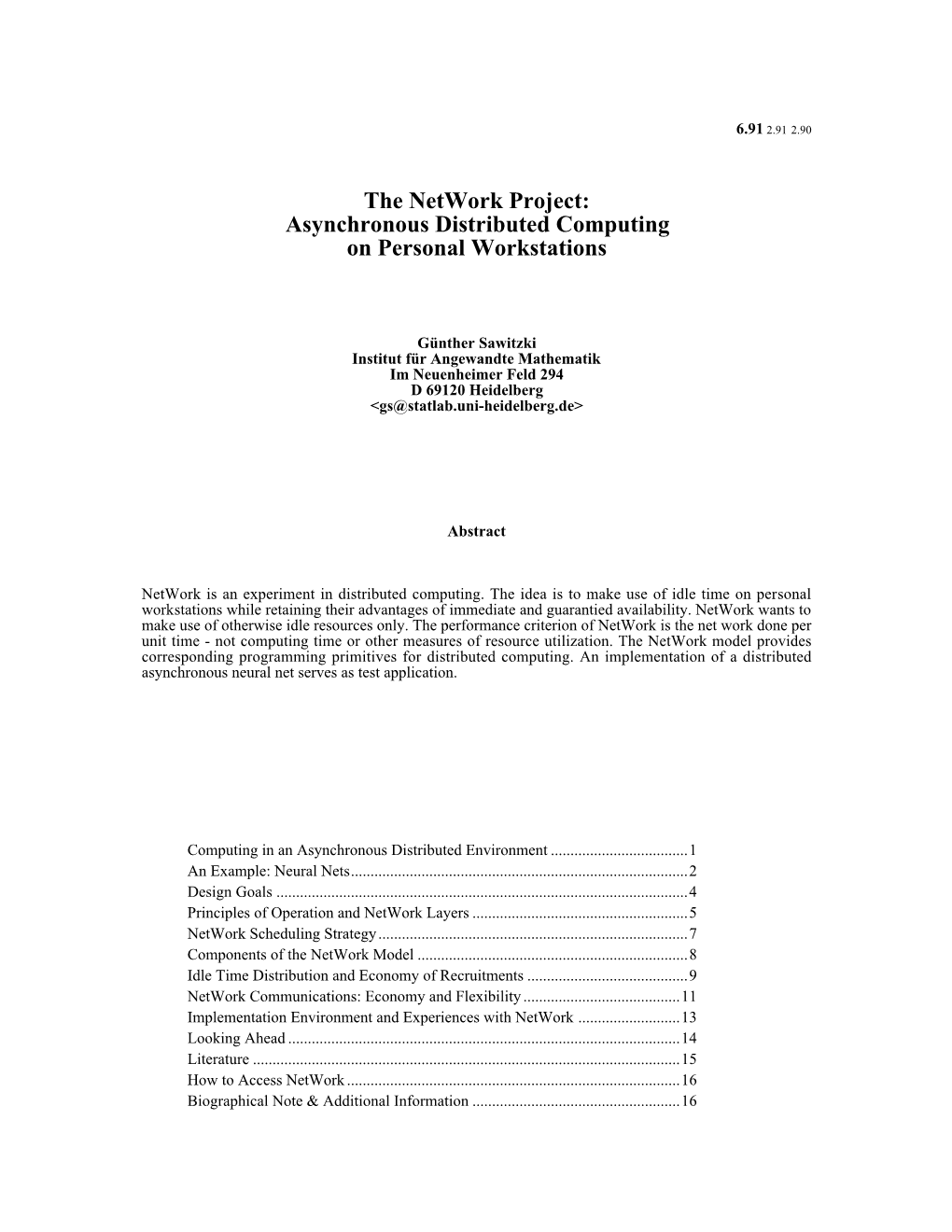 Asynchronous Distributed Computing on Personal Workstations