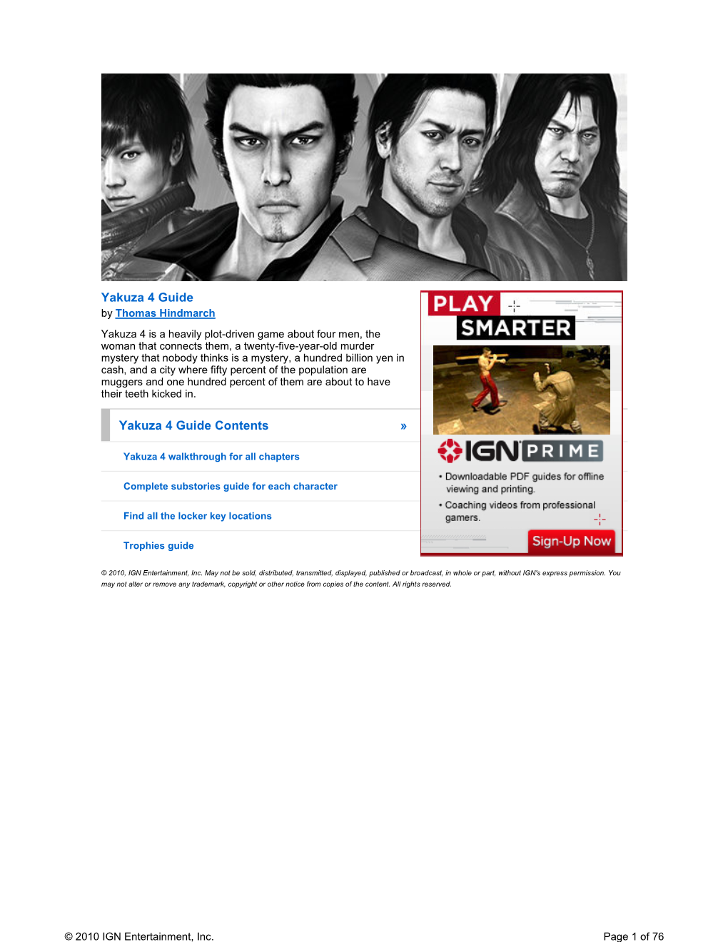 Yakuza 4 Guide