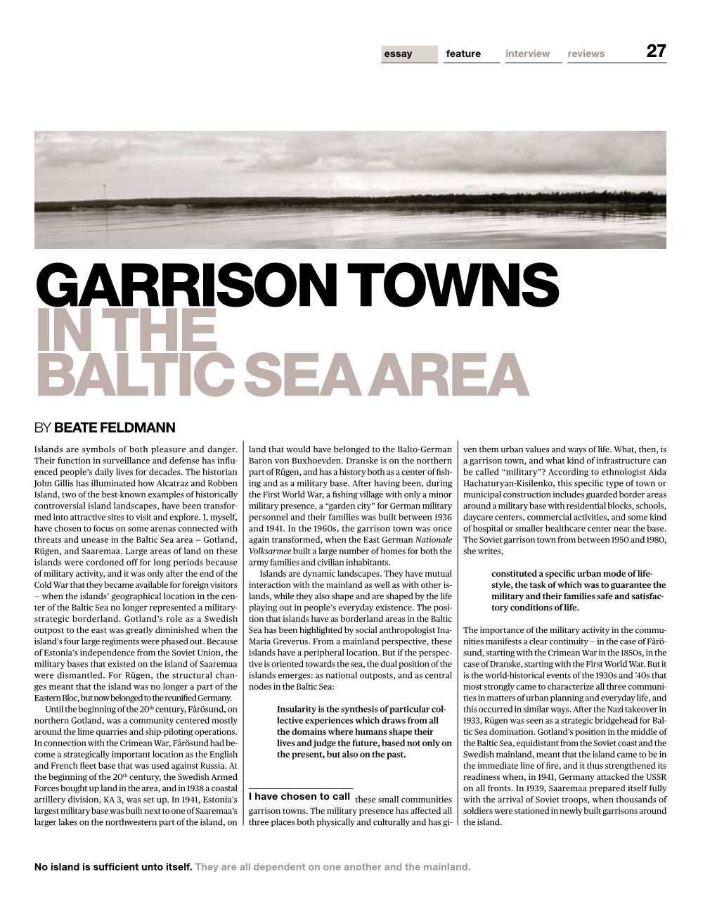 Garrison Towns in the Baltic Sea Area