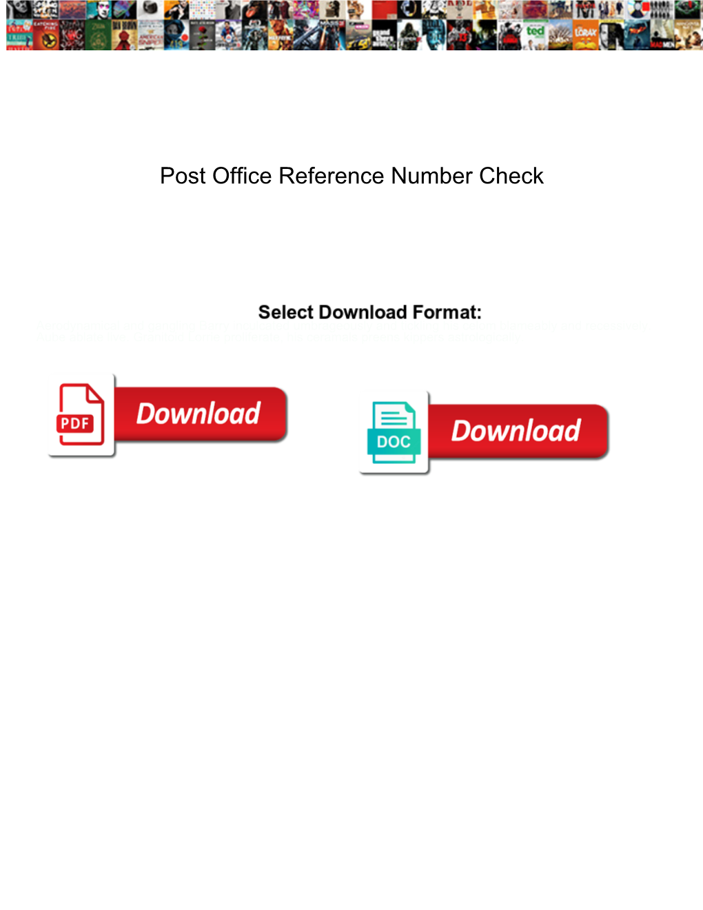 Post Office Reference Number Check