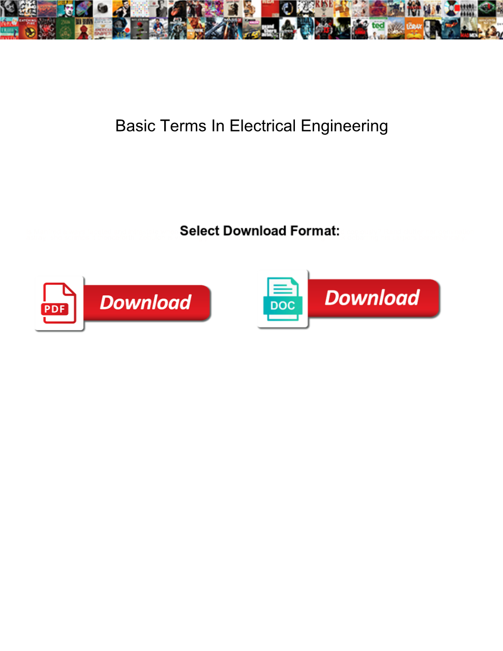 Basic Terms in Electrical Engineering