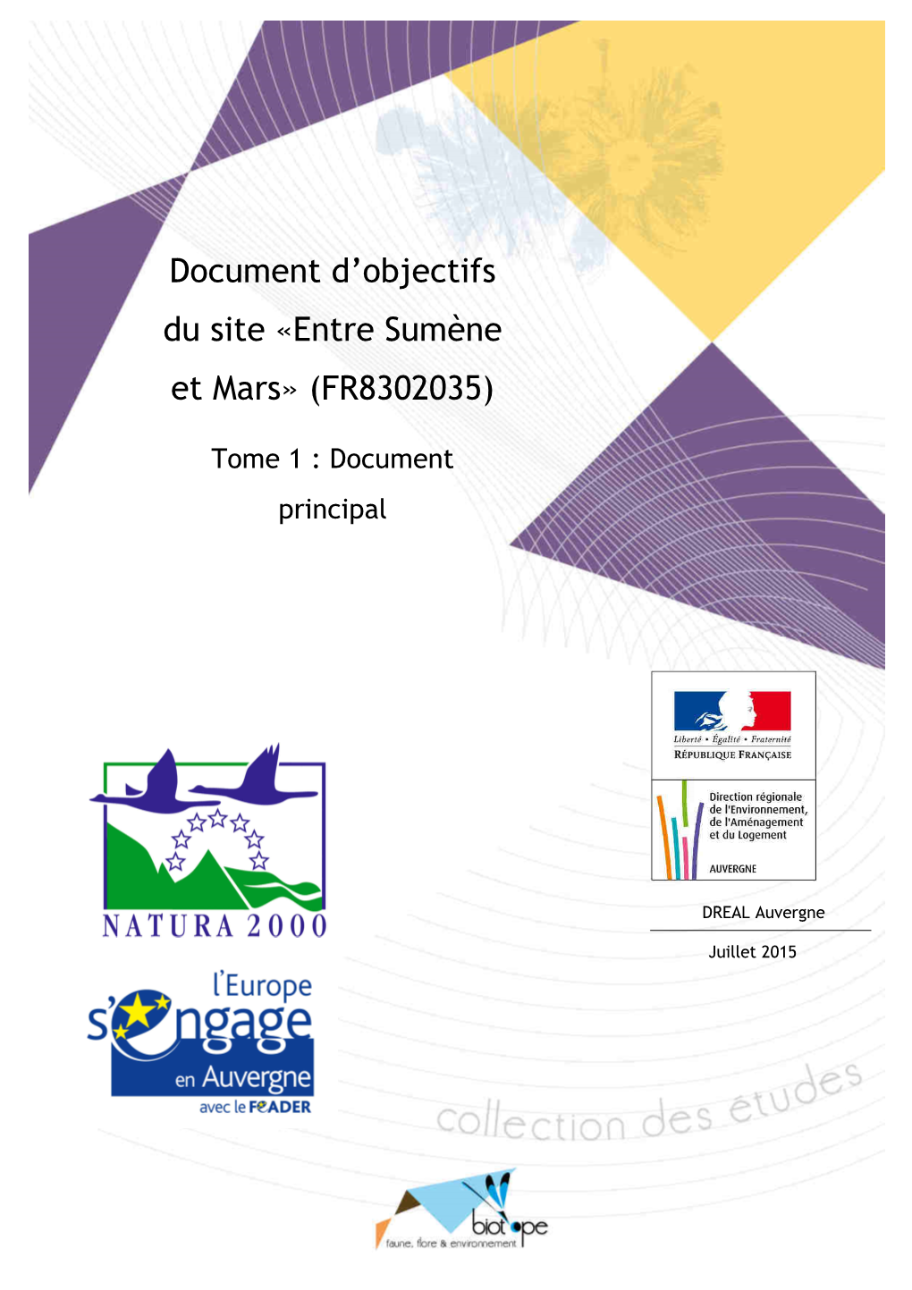 Document D'objectifs Du Site «Entre Sumène Et Mars» (FR8302035)