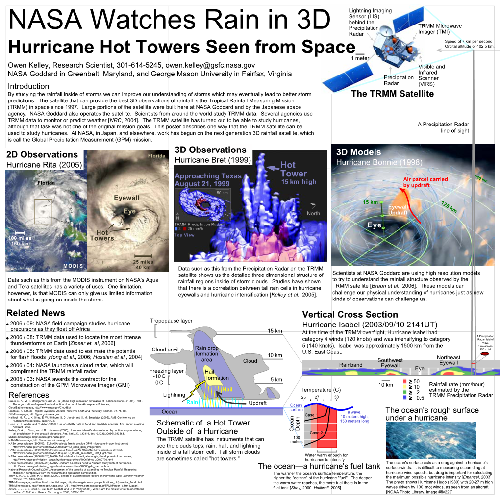 NASA Watches Rain in 3D Precipitation TRMM Microwave Radar Imager (TMI) Speed of 7 Km Per Second