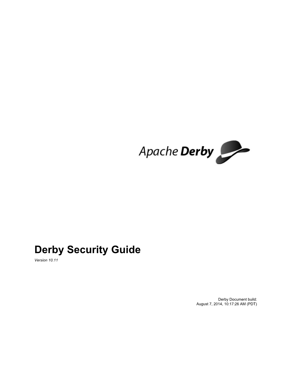 Derby Security Guide Version 10.11