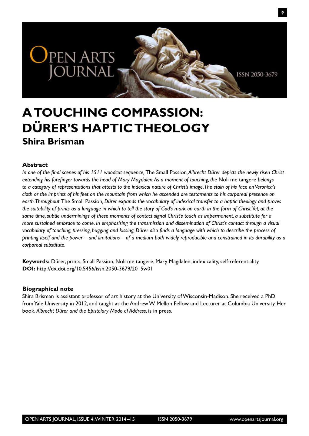 Dürer's Haptic Theology