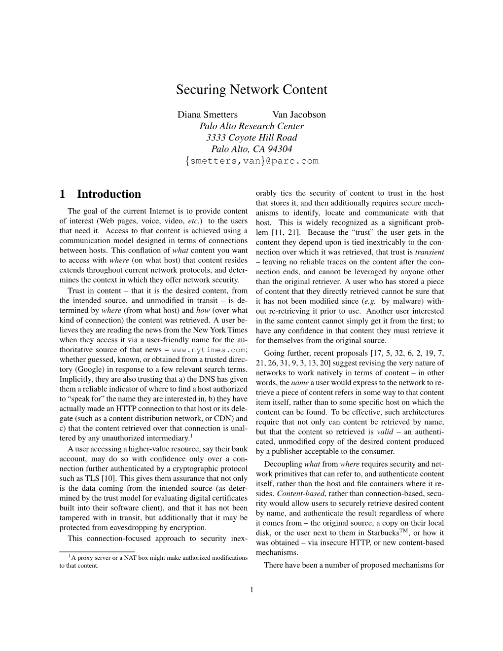 Securing Network Content