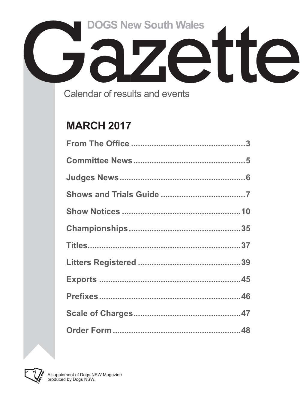 Gazettecalendar of Results and Events