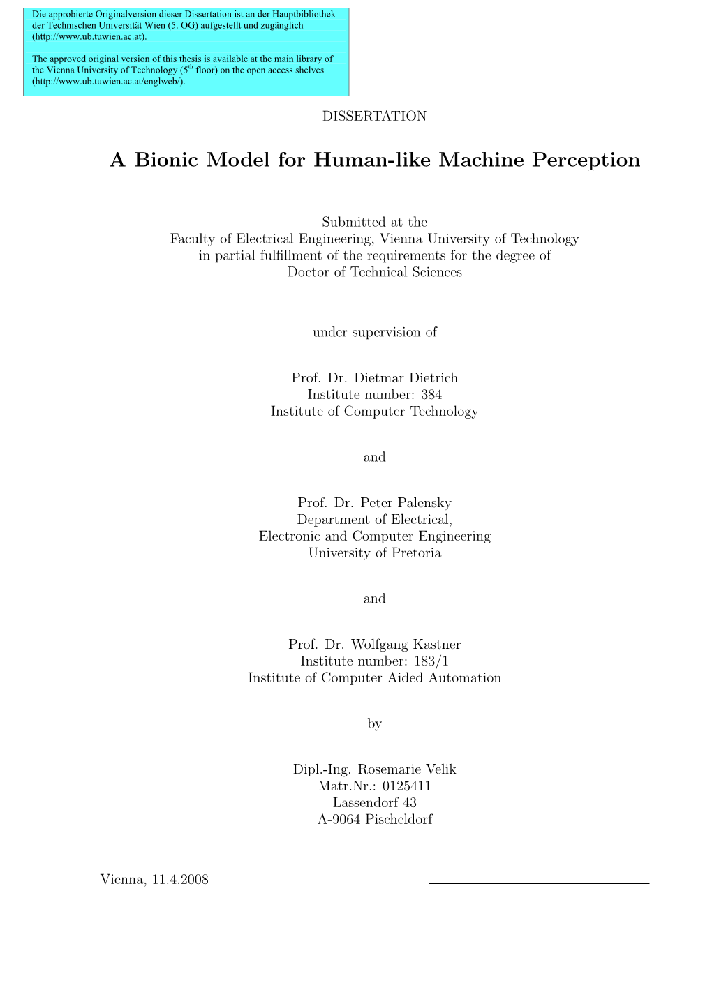 (Pdf), 2008: a Bionic Model Fur Human-Like Machine Perception