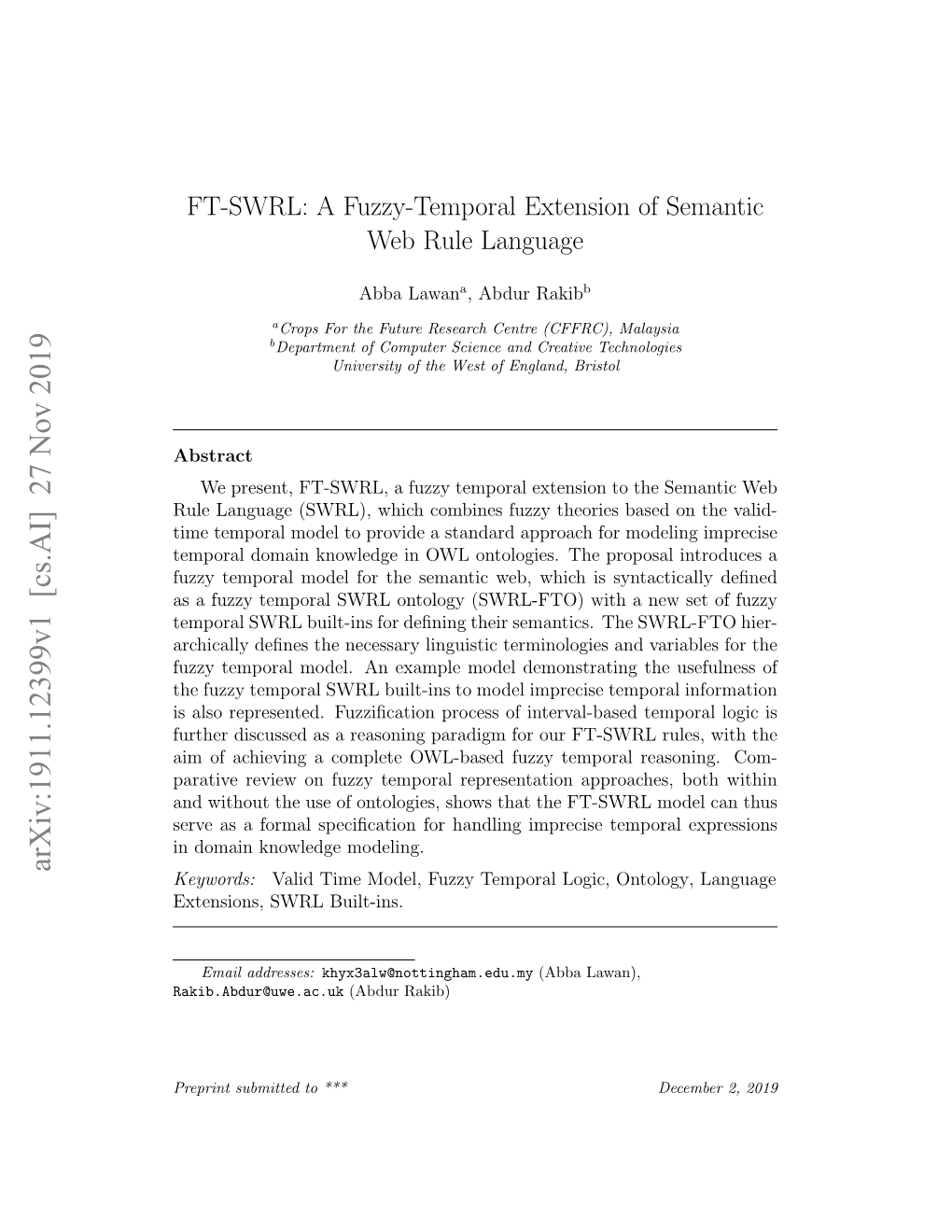 FT-SWRL: a Fuzzy-Temporal Extension of Semantic Web Rule Language