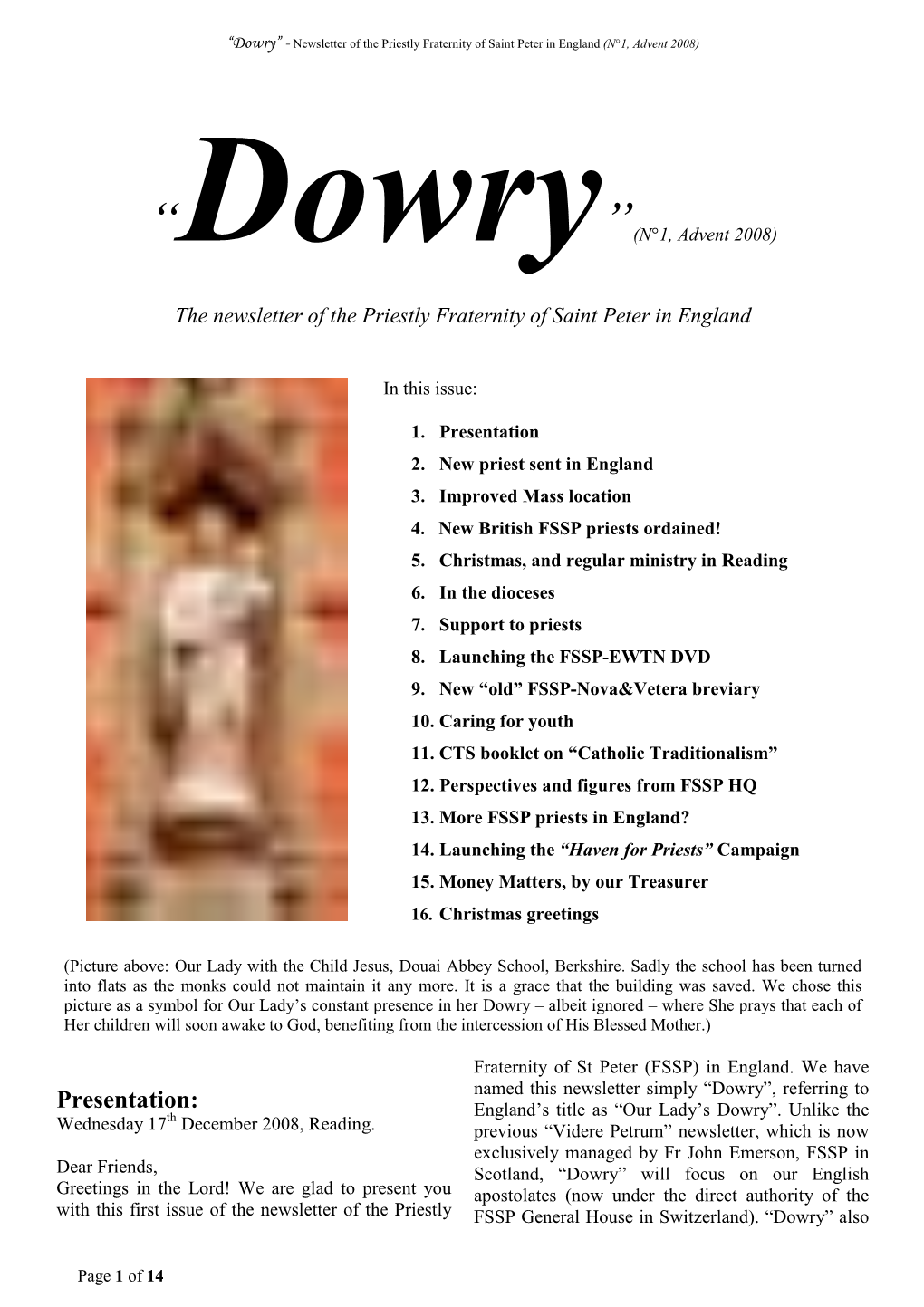 2008-12-18 Dowry 1 E-Mailed Version