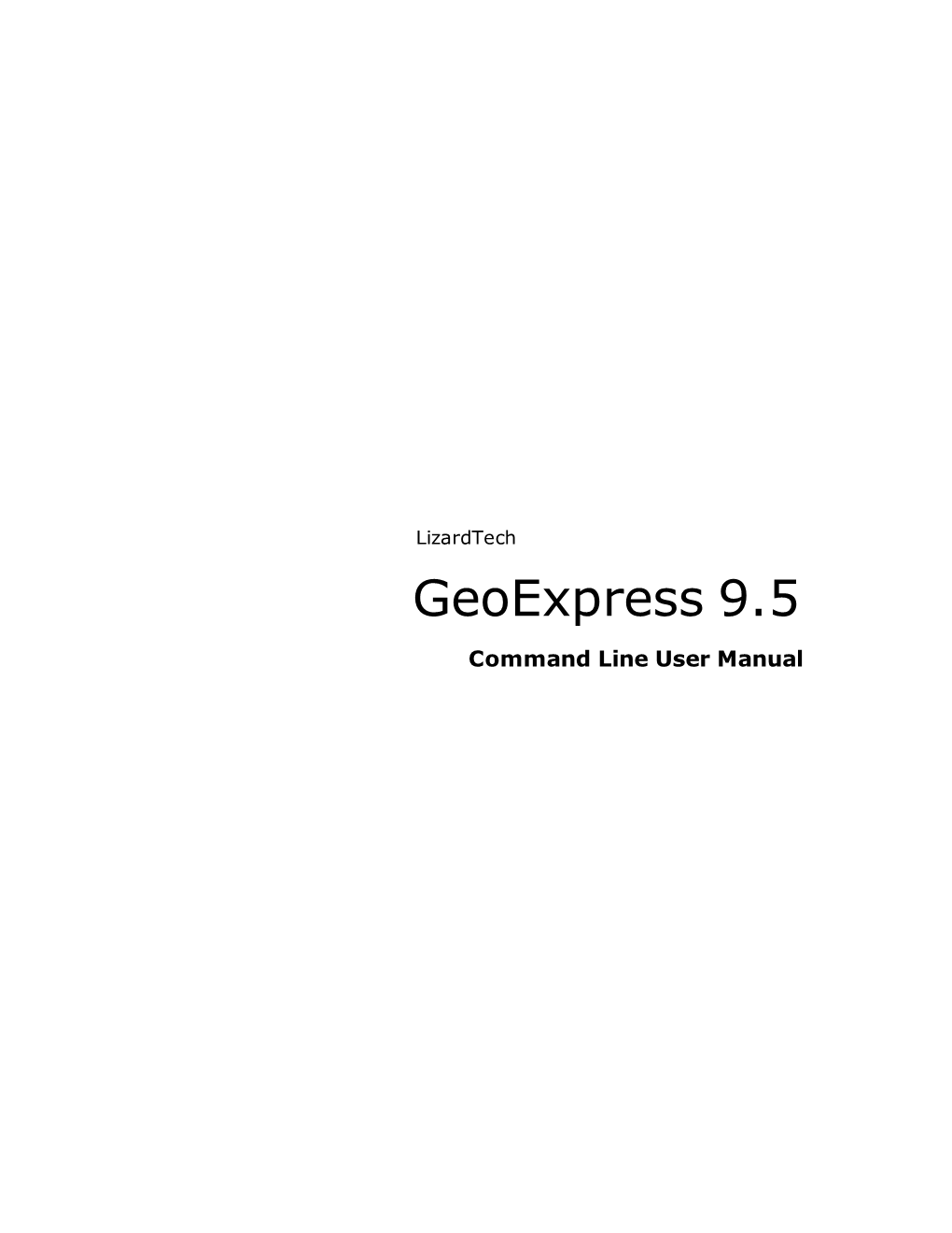 Geoexpress Command Line User Manual