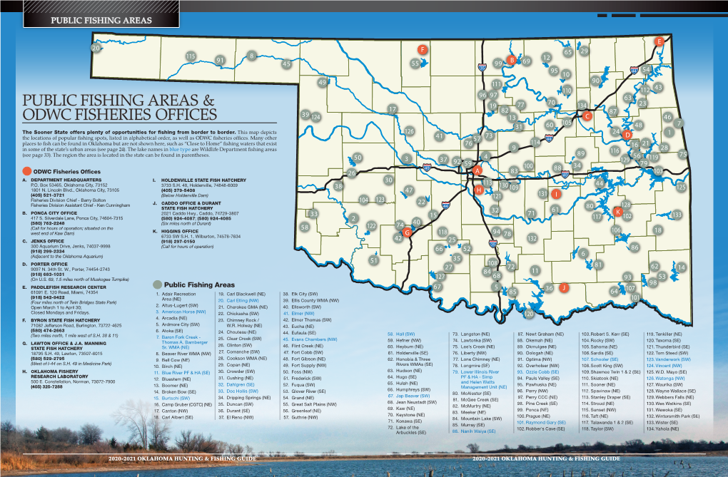 Public Fishing Areas & Odwc Fisheries Offices