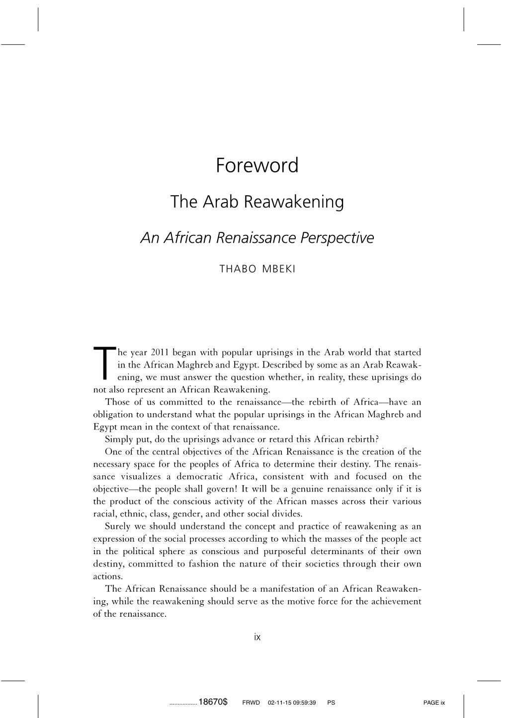 Foreword the Arab Reawakening