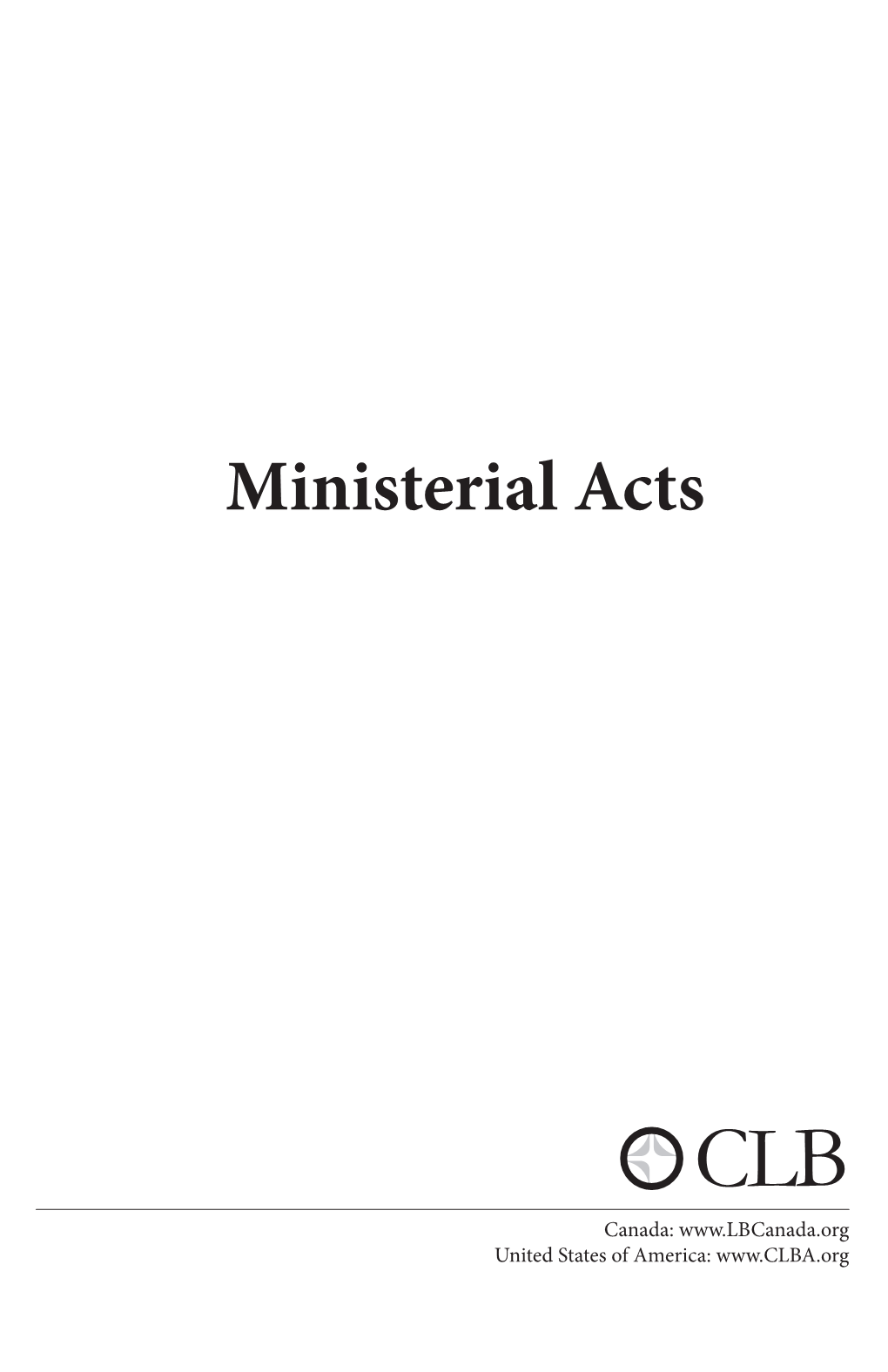 Ministerial Acts Book