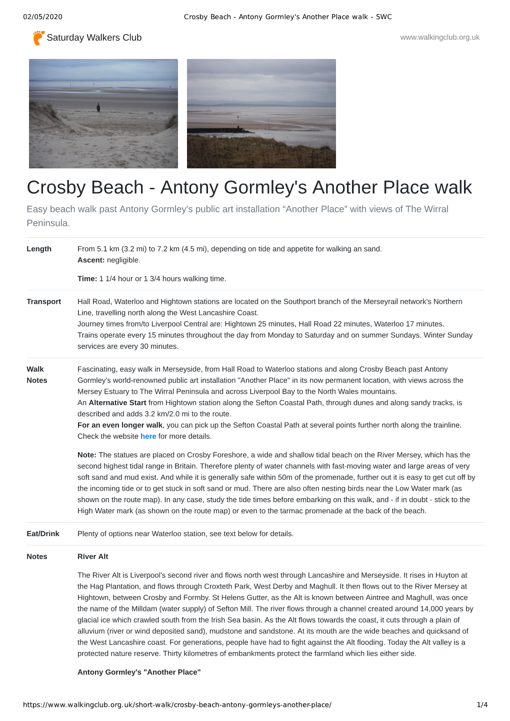 Crosby Beach - Antony Gormley's Another Place Walk - SWC