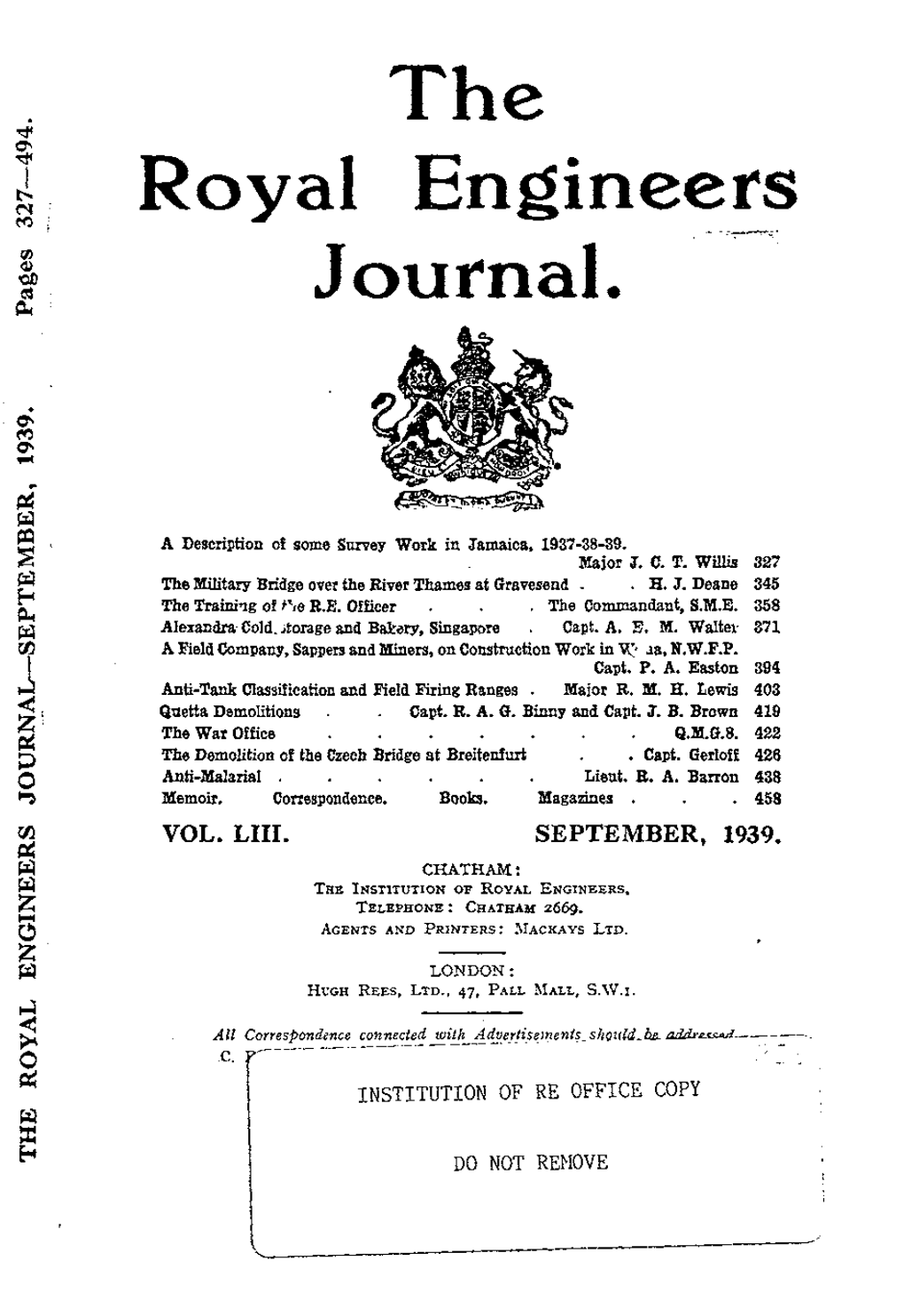 The Royal Engineers I Journal