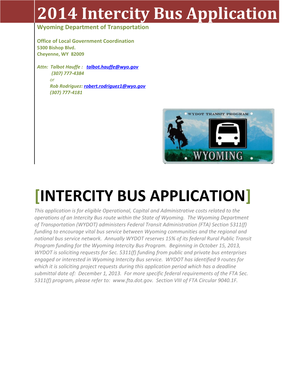 Intercity Bus Application