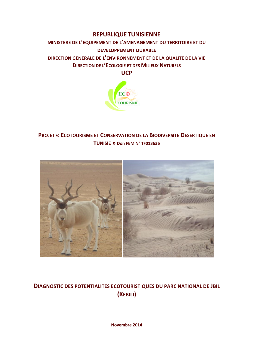 Diagnostic Des Potentialités Écotouristiques Du Parc National De Jbil (Kébili