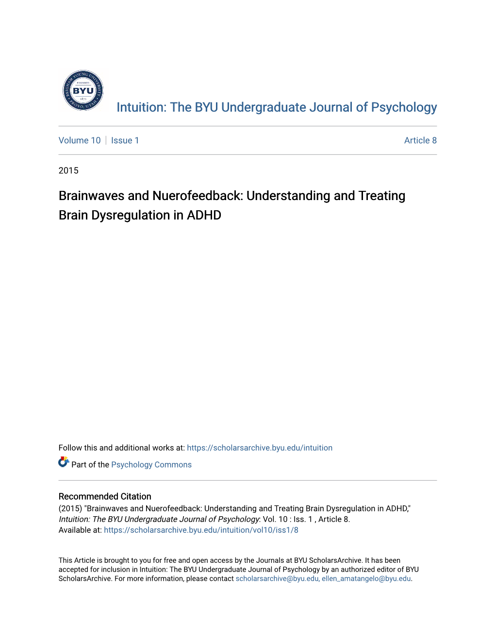Brainwaves and Nuerofeedback: Understanding and Treating Brain Dysregulation in ADHD