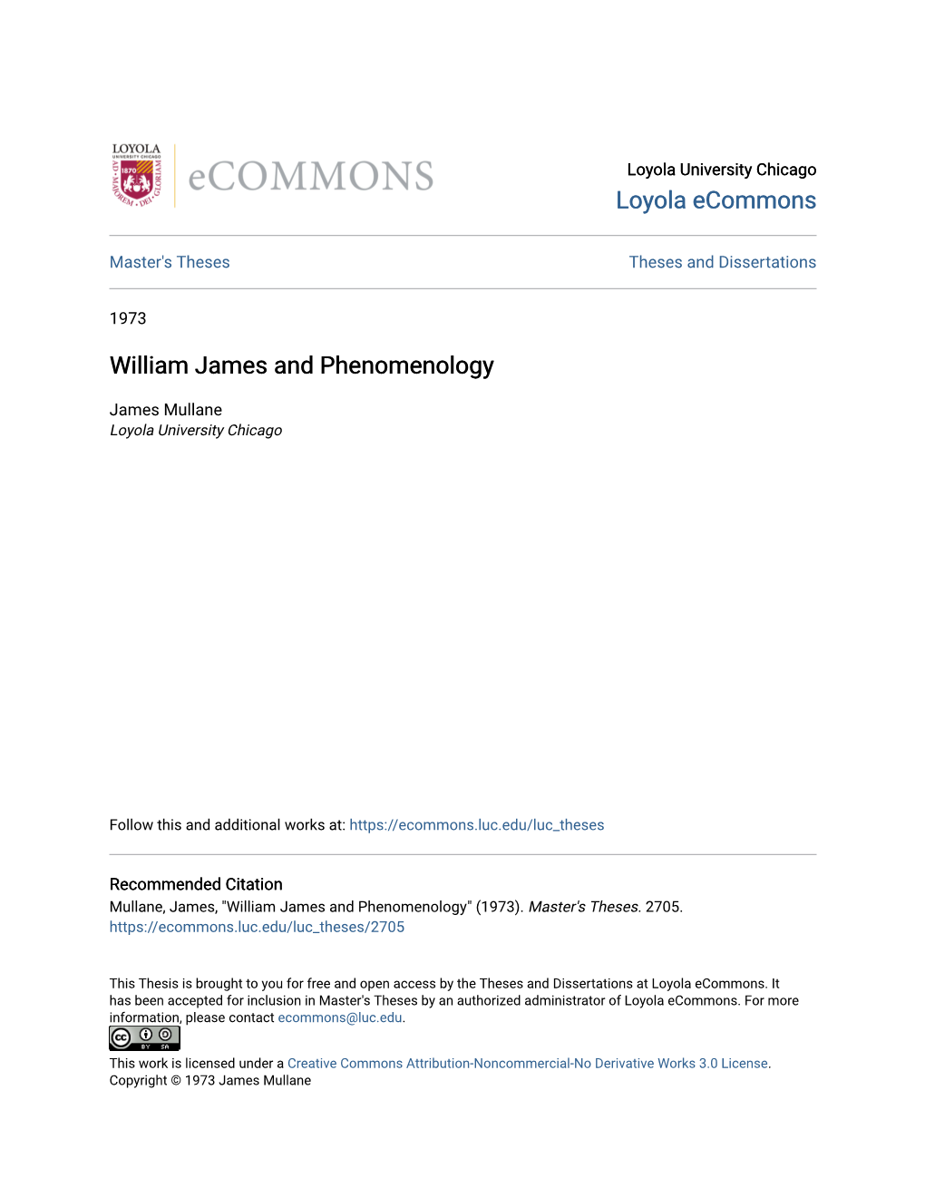 William James and Phenomenology